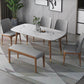 Stone Top Dining Table Mid-Century Modern Table with 4 Wood Legs Clearhalo 'Dining Tables & Seating' 'Dining Tables' 'dining_table' 'furn' 'furn_dining_table' 'Furniture' 'Kitchen & Dining Furniture' 1200x1200_1d90ff9c-273f-455b-99e9-a4c5160f0e96