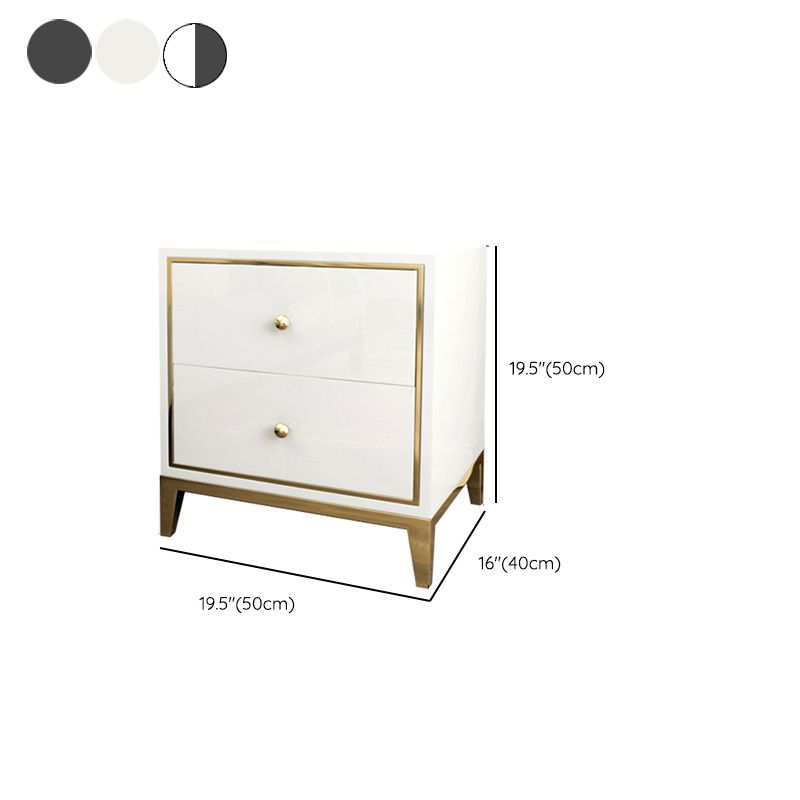 Glass Accent Table Nightstand Contemporary Nightstand with 2 Drawers Clearhalo 'Bedroom Furniture' 'furn' 'furn_night_stand' 'Furniture' 'night_stand' 'Nightstands' 1200x1200_1d94b8db-40c5-4b35-9b40-229eab844ba3