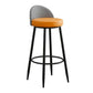 Metal Footrest Bar Stool Industrial Upholstered Armless Bar Chair