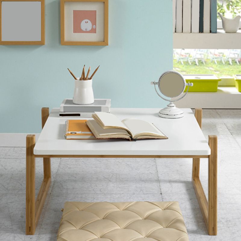 Mesa de centro rectangular contemporánea con tapa, mesa de cóctel con trineo de madera