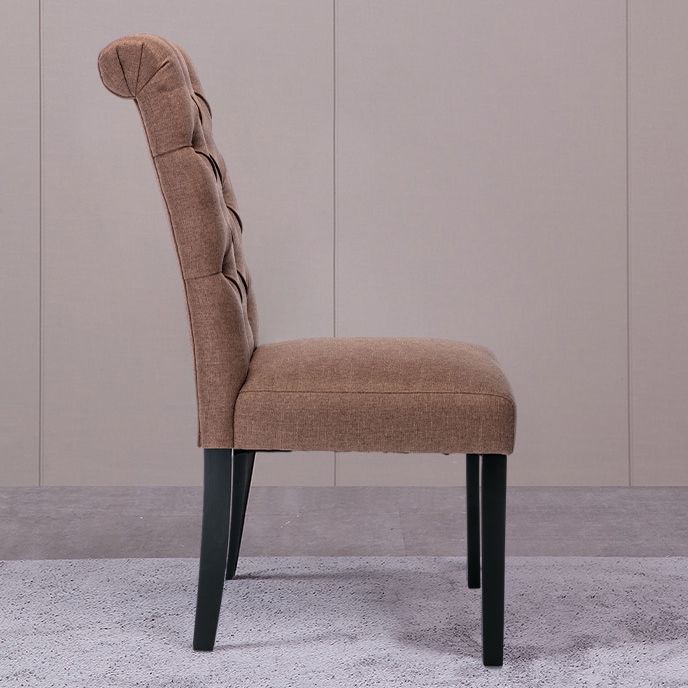 Modern Solid Back Kitchen Dining Side Chair with Black Wood Legs Dining Side Chair Clearhalo ' kitchen&dining_furn' 'Dining Chairs' 'Dining Tables & Seating' 'dining_chair' 'furn' 'furn_dining_chair' 'Furniture' 'furniture_dining_chair' 'Kitchen & Dining Furniture' 'kitchen' 1200x1200_1d994064-7d31-48a3-b9f6-3e8e36c0410c