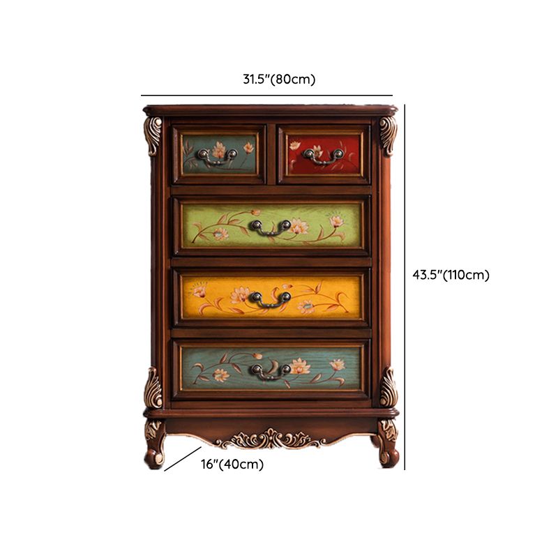 Casse di stoccaggio in legno in stile tradizionale con cassetti per la camera da letto