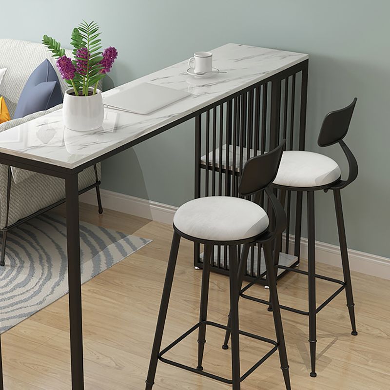 Modern Style Bar Table 1/3 Pieces Rectangle Faux Marble Counter Set Clearhalo 'Bar Furniture' 'furn' 'furn_home_bar_bar_sets' 'Furniture' 'Home Bars & Bar Sets' 'home_bar_bar_sets' 'Kitchen & Dining Furniture' 1200x1200_1d9b24d4-8e44-4cf4-9fe2-505f3055f853