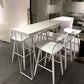 Industrial Style Bar Table 42-inch Height White Wood Top Metal Base Bistro Table Clearhalo 'Bar Furniture' 'Bar Tables' 'bar_tables' 'furn' 'furn_bar_tables' 'Furniture' 'furniture_bar_tables' 'Kitchen & Dining Furniture' 'kitchen&dining_furn' 'kitchen' 1200x1200_1d9b4962-30f9-491c-a204-a8abb1142af0