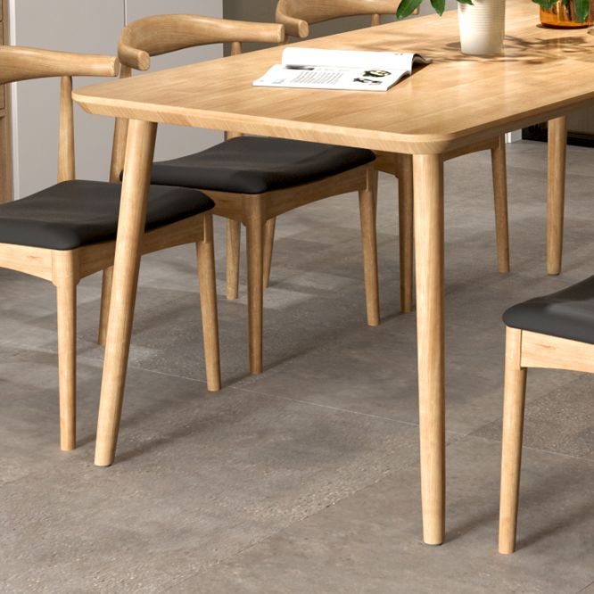 Rectangle 4 Legs Contemporary Dining Table Wood Color Fixed Table of Solid Wood Clearhalo ' dining_table' 'Dining Tables & Seating' 'Dining Tables' 'furn' 'furn_dining_table' 'Furniture' 'furniture_dining_table' 'Kitchen & Dining Furniture' 'kitchen&dining_furn' 'kitchen' 'kitchen_dining_table' 1200x1200_1d9cd197-7a33-4385-b921-8f031882637e