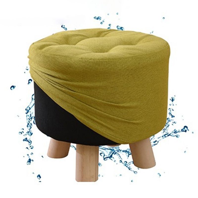 Otomana de algodón gris de algodón gris de forma redonda de forma redonda resistente a la lágrima contemporánea