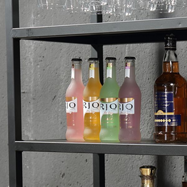 Industrial Floor Wine Shelf Metal Wine Glass Stemware Rack Holder 13.78" Wide Clearhalo 'furn' 'furn_wine_racks' 'Furniture' 'Kitchen & Dining Furniture' 'Wine Racks' 'wine_racks' 1200x1200_1d9e7fa7-5d0a-4837-a285-376be6b9c6bc