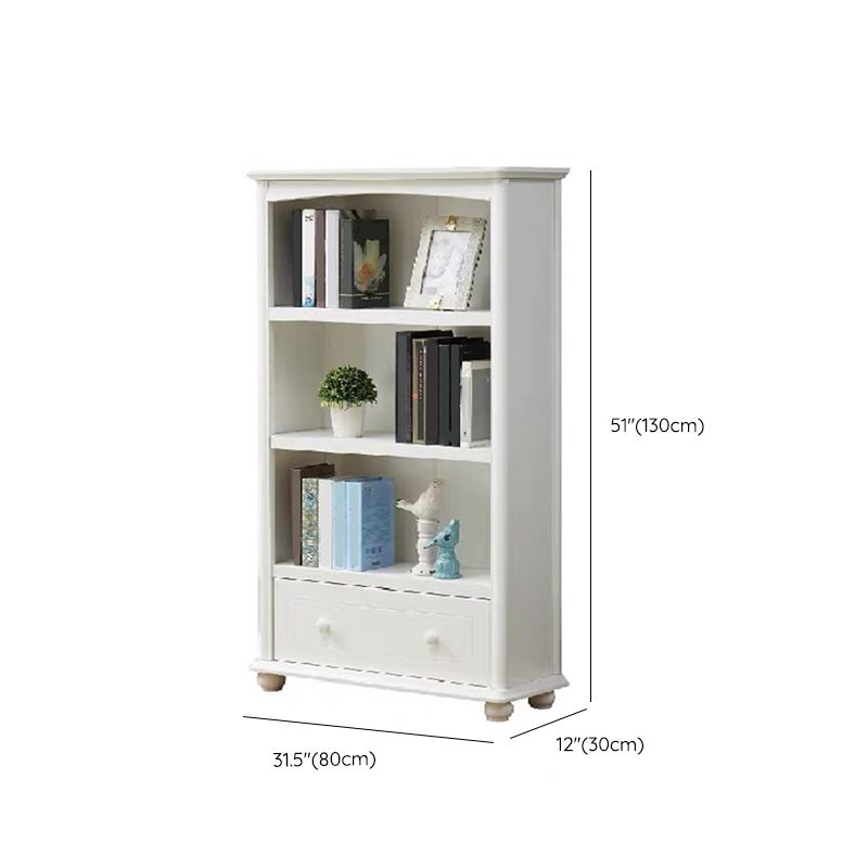 Modern Standard Bookshelf Wooden White Bookcase with Shelves