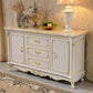 Glam 2-door Sideboard in White Solid Wood with Marble for Living Room Clearhalo 'buffet_sideboard' 'Buffets & Sideboards' 'furn' 'furn_buffet_sideboard' 'Furniture' 'Kitchen & Dining Furniture' 1200x1200_1d9f42ba-77f8-4acc-b383-7c710208d119