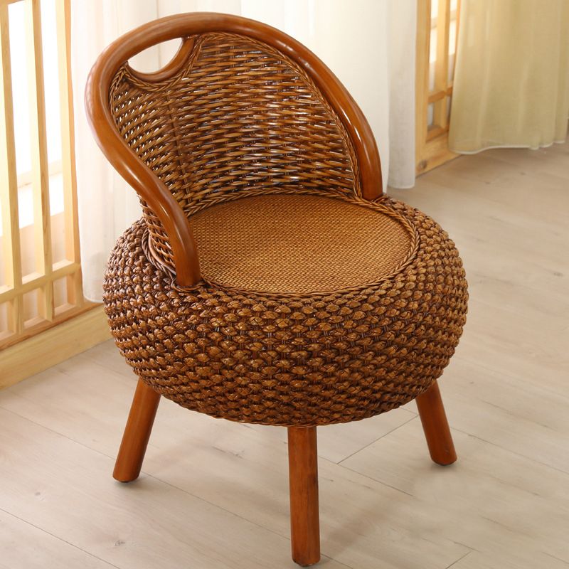 Rattan armloze stoel 19.68 "L x 19.68" W Basic Four Legs Chair for Living Room