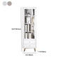 Modern Wooden Bookcase Standard Closed Back White/Champagne Bookshelf for Home Office