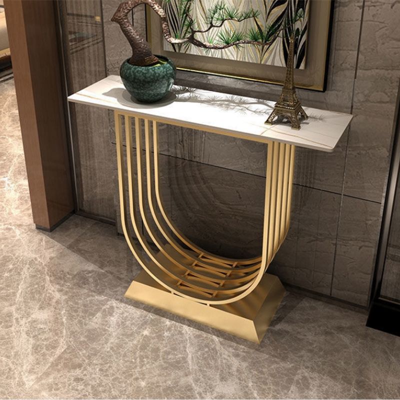 Table de consola blanca/negra de 11.81 pulgadas de ancho Table de sofá consola contemporánea