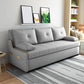 STOCK FUTON in futon e materasso in tessuto moderno grigio con cuscini