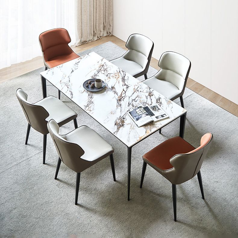 Contemporary Metal Dining Room Chairs Wingback Armless Chair for Home Use Clearhalo ' kitchen&dining_furn' 'Dining Chairs' 'Dining Tables & Seating' 'dining_chair' 'furn' 'furn_dining_chair' 'Furniture' 'furniture_dining_chair' 'Kitchen & Dining Furniture' 'kitchen' 1200x1200_1da5a150-77b7-4793-89bd-3afacaaf1d83
