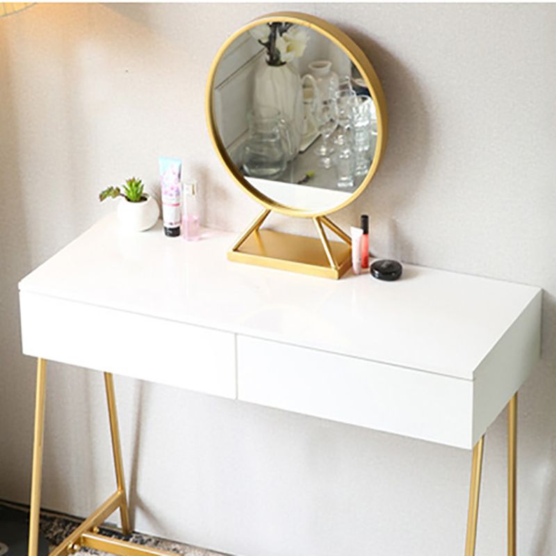 15.74" Wide Makeup Vanity Desk Bright White  Vanity Tables with 2 Storage Drawers