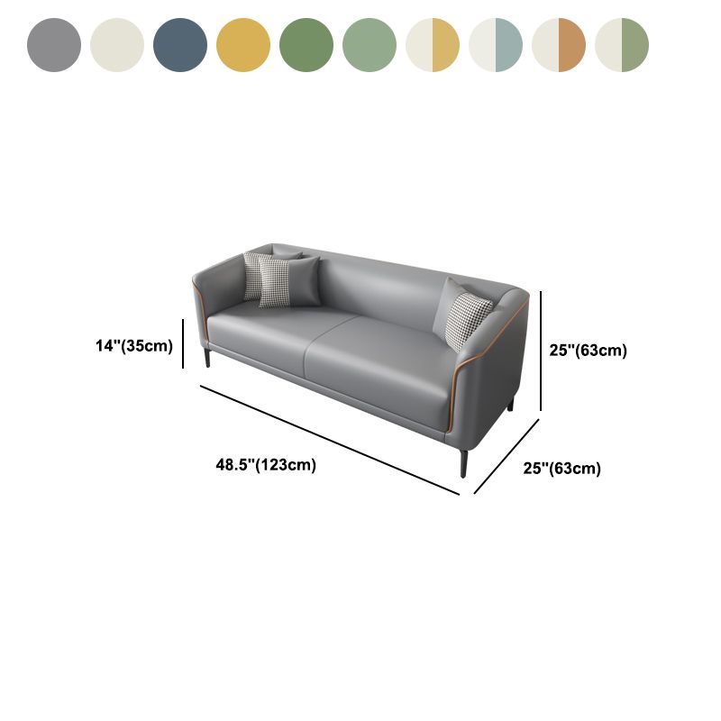 Modern Faux Leather Standard Sofa Tuxedo Arm for Living Room