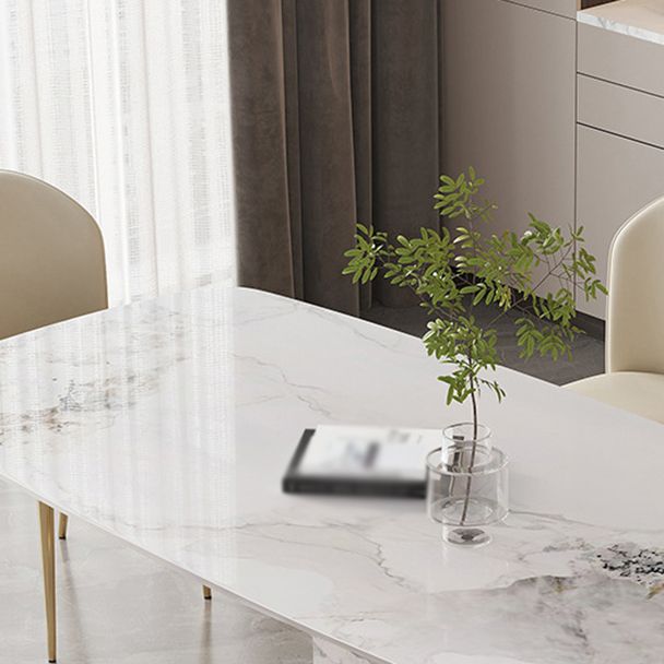 Luxury 1/4/5/7 Pieces Rectangle Dining Set Sintered Stone Top Dining Table with Chairs Clearhalo 'Dining Room Sets' 'Dining Tables & Seating' 'dining_room_set' 'furn' 'furn_dining_room_set' 'Furniture' 'furniture_dining_room_set' 'Kitchen & Dining Furniture' 1200x1200_1da8eb4e-a56a-483f-af86-333de82378f3