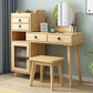 Set di vanità in legno con sgabelli e specchio 4 cassetti comò moderno stile