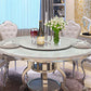 Metal Traditional Luxury Round Table Stone Top Indoor Table with Storage