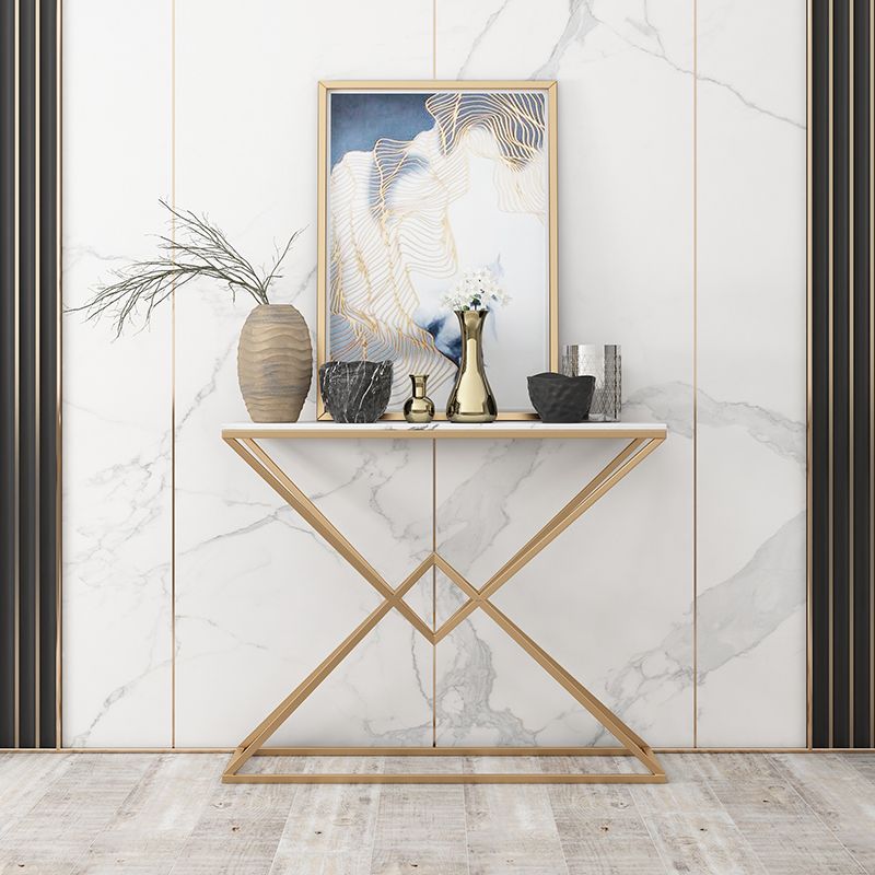 11.8" W Modern Console Accent Table Antique Finish Sofa Console Table in Marble Clearhalo 'Console Tables' 'console_tables' 'Entry & Mudroom Furniture' 'furn' 'furn_console_tables' 'Furniture' 1200x1200_1dab5e48-9455-477d-8232-9a68bae835e7