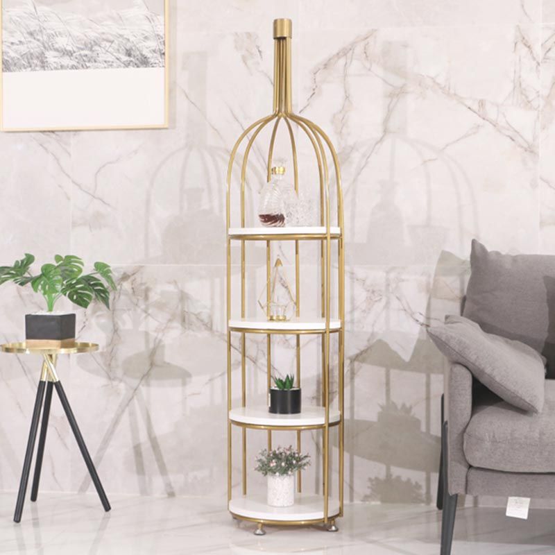 Luxury Metal Wine Holder Rack Round Floor Wine Racks with Shelf Clearhalo 'furn' 'furn_wine_racks' 'Furniture' 'Kitchen & Dining Furniture' 'Wine Racks' 'wine_racks' 1200x1200_1dac2411-24e4-472b-b7c9-59ead73b0078