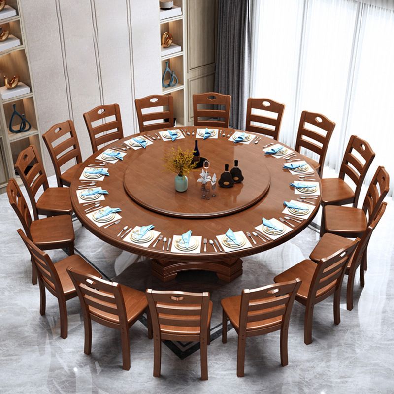 Solid Wood Dining Table Traditional Round Dining Table for Kitchen
