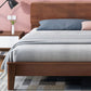 Traditional Solid Wood Panel Bed 34.65" H Low Profile Bed Frame Set in Brown