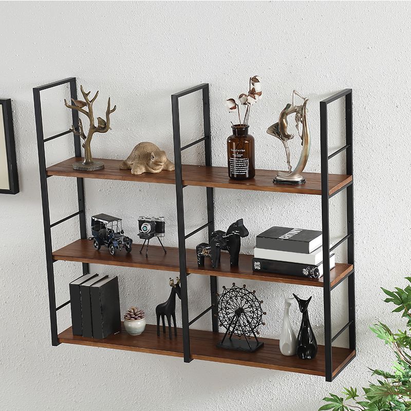 Wall Unit Industrial Bookshelf with Iron Frame Pine Wood Bookshelf Clearhalo 'Bookcases' 'furn' 'furn_bookcases' 'Furniture' 'furniture_bookcases' 'kitchen' 'kitchen_bookcases' 'Living Room Furniture' 'Office Furniture' 1200x1200_1dae655f-6124-49ac-b1ac-c02bb263740b