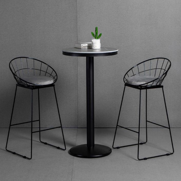 Mesa de barra superior de piedra gris de estilo industrial Juego de mesa 1/2/3 piezas de mostrador con taburetes altos