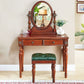 Table de bureau de vanité de maquillage traditionnelle avec tiroir en marron pour chambre à coucher