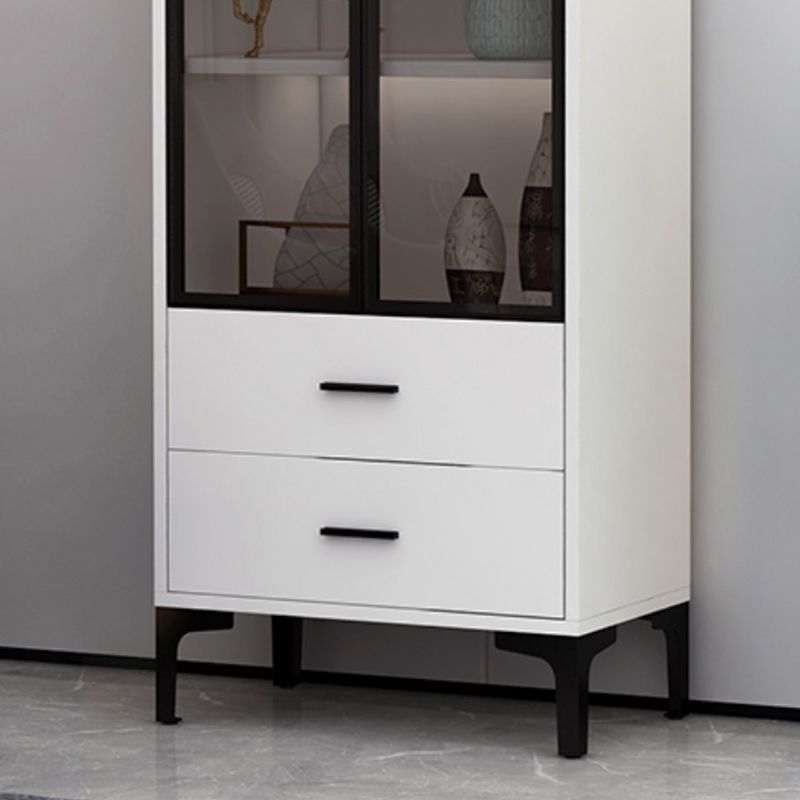 Abbattine Curio in legno a 2 porte di vetro senza illuminazione per soggiorno