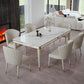 Medieval Modern Luxury Sintered Stone Top Dining Table Rectangle Table in White with 4 Legs Clearhalo ' dining_table' 'Dining Tables & Seating' 'Dining Tables' 'furn' 'furn_dining_table' 'Furniture' 'furniture_dining_table' 'Kitchen & Dining Furniture' 'kitchen&dining_furn' 'kitchen' 'kitchen_dining_table' 1200x1200_1db160fe-fac5-4ae4-8f21-7e7dc1ad853a