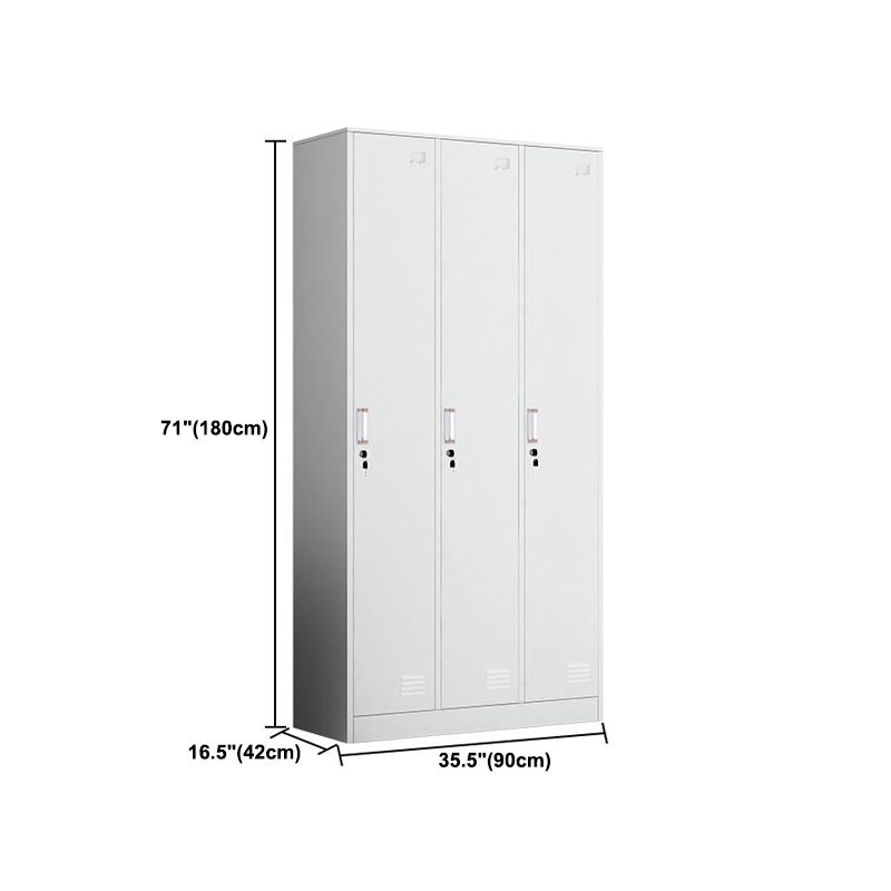 White Steel Wardrobe Armoire Contemporary Hinged Wardrobe Cabinet Clearhalo 'Armoires & Wardrobes' 'armoires_wardrobes' 'Bedroom Furniture' 'furn' 'furn_armoires_wardrobes' 'Furniture' 1200x1200_1db2f464-470b-4967-bf59-0706766c93a6