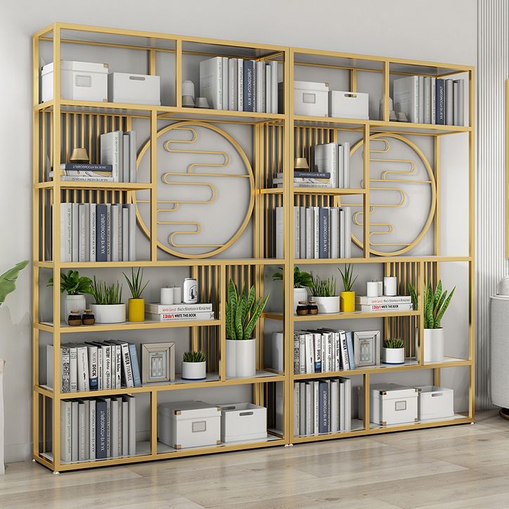 Modern Living Room Etagere Bookshelf Iron Frame Manufactured Wood Shelf Bookcase Clearhalo 'Bookcases' 'furn' 'furn_bookcases' 'Furniture' 'furniture_bookcases' 'Office Furniture' 1200x1200_1db524cb-fc7a-4820-ace2-71ca713ff709