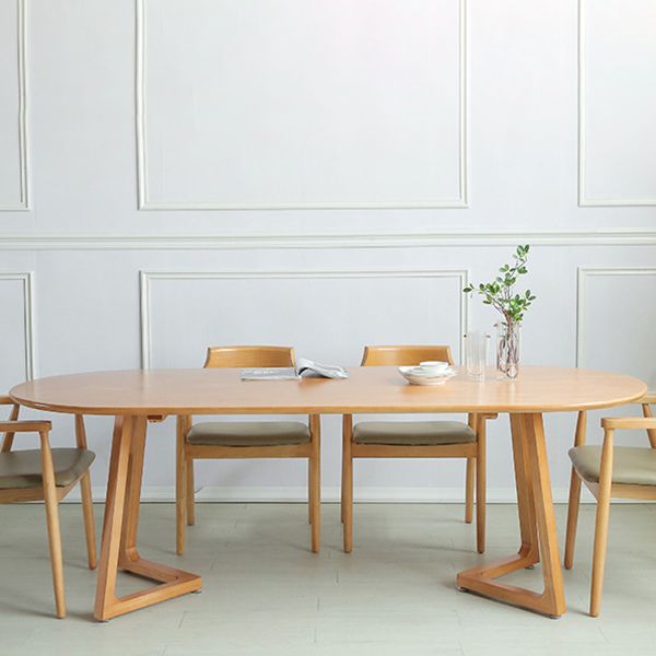 Contemporary Oval Dining Table Solid Wood Dining Table with Sled Base Clearhalo 'Dining Tables & Seating' 'Dining Tables' 'dining_table' 'furn' 'furn_dining_table' 'Furniture' 'furniture_dining_table' 'Kitchen & Dining Furniture' 'kitchen' 'kitchen_dining_table' 1200x1200_1db5c1a5-eced-4551-8a66-536c6df8f556