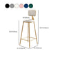 Nordic Style Backrest Counter Stool Iron Cafe Bar Stool with Cushion and Pedal Clearhalo 'Bar Furniture' 'Bar Stools' 'bar_stools' 'furn' 'furn_bar_stools' 'Furniture' 'furniture_bar_stools' 'Kitchen & Dining Furniture' 1200x1200_1dba44b7-2733-4091-9446-03f23e45480c