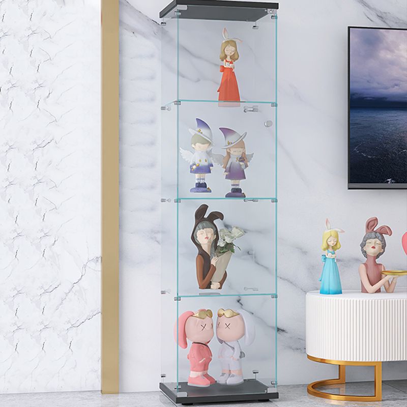 温かいガラスのキュリオキャビネットベッドルーム用のモダンディスプレイキャビネット、64 "h x 14.5" w