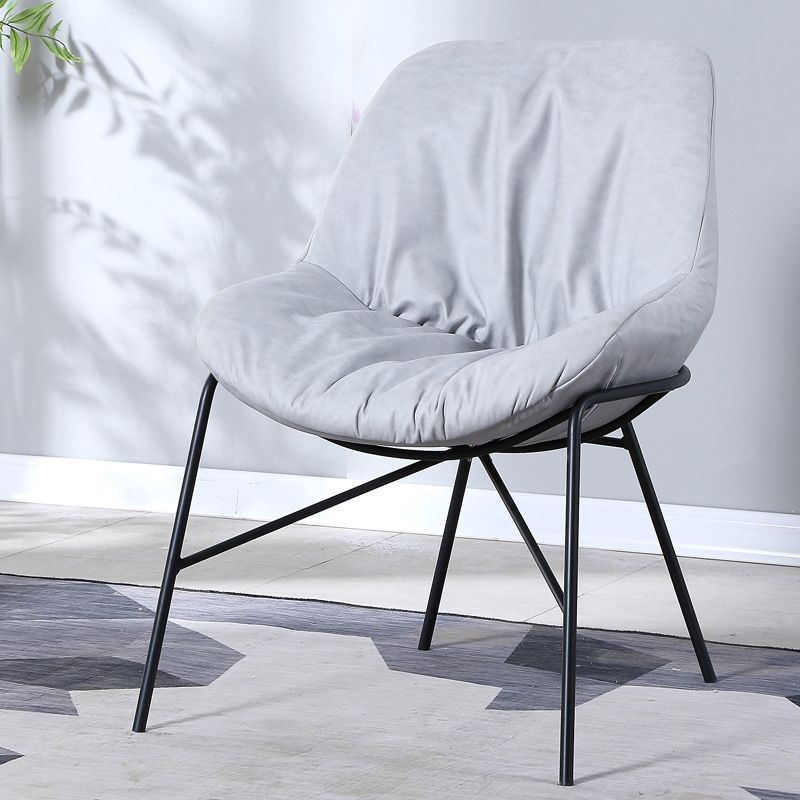 Industrial 23.6"Wide PU Leather Fixed Back Sponge Armless Chair