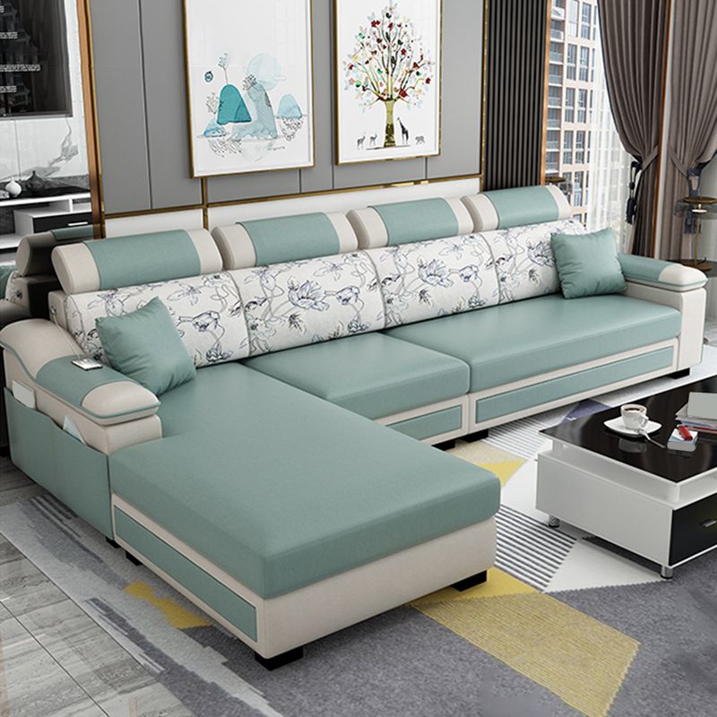 110.23 "l Moderne sectionele vlekbestendige faux lederen sectioneel