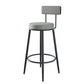 Modern Armless Backrest Counter Stool Iron Kitchen Bar Stool with Velvet Cushion and Pedal Clearhalo 'Bar Furniture' 'Bar Stools' 'bar_stools' 'furn' 'furn_bar_stools' 'Furniture' 'furniture_bar_stools' 'Kitchen & Dining Furniture' 1200x1200_1dbbfd51-82c5-49a6-afb9-43b7665dde3f
