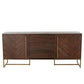 Glam 2 Doors Buffet Table 3-drawer Solid Wood Sideboard Buffet for Living Room