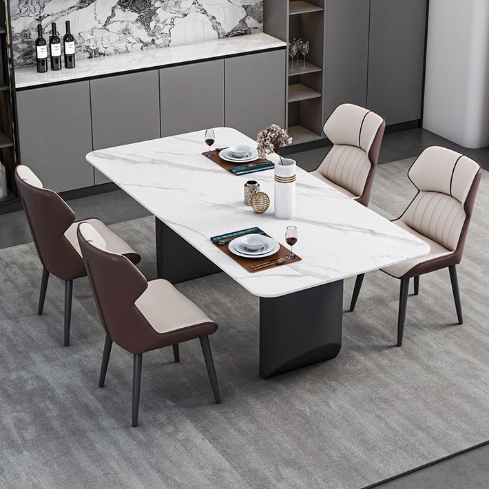 Modern Iron Dinette Set 1/2/5/7 Pieces Rectangle White Sintered Stone Top Dining Table Set Clearhalo 'Dining Room Sets' 'Dining Tables & Seating' 'dining_room_set' 'furn' 'furn_dining_room_set' 'Furniture' 'furniture_dining_room_set' 'Kitchen & Dining Furniture' 1200x1200_1dc0fb48-b2a0-4e47-b098-f2a274c670f1