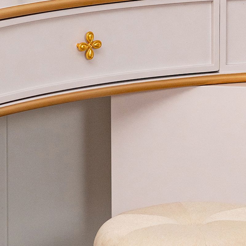 1/4 Drawers Solid Wood Vanity Desk Victorian Makeup Vanity Desk