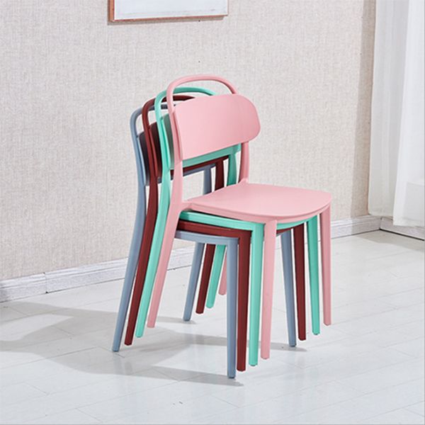 Scandinavian Plastic Chair Stackable Open Back Dining Chair in Matte Finish (Set of 4) Clearhalo ' kitchen&dining_furn' 'Dining Chairs' 'Dining Tables & Seating' 'dining_chair' 'furn' 'furn_dining_chair' 'Furniture' 'furniture_dining_chair' 'Kitchen & Dining Furniture' 'kitchen' 1200x1200_1dc1fd2d-0b80-442e-9025-bf1dbaf357be