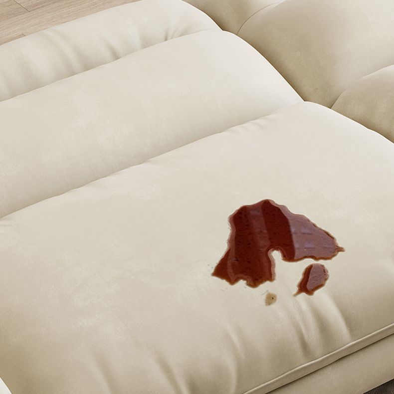 31.49 "Sofá de cuero sintético escandinavo de cuero/lino con brazo acampanado