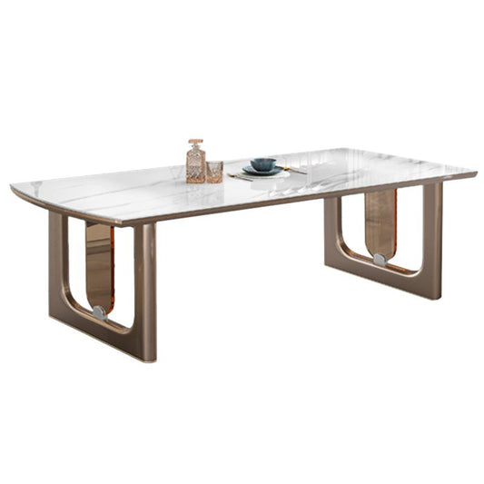 Mesa de comedor de piedra blanca brillante para el hogar 1/2/5/7 PCS Modern Dinette Set