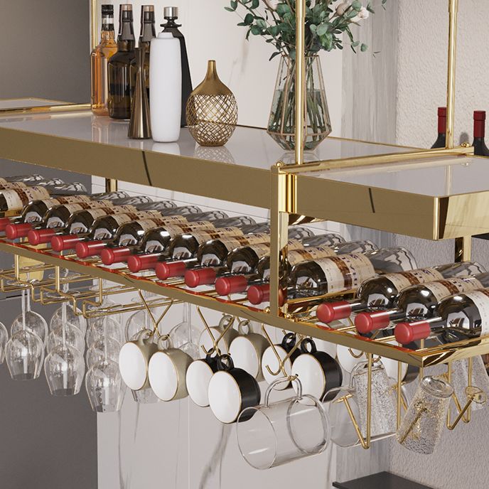 Modern Hanging Wine Rack Metal Wine Bottle & Glass Rack for Dining Room
