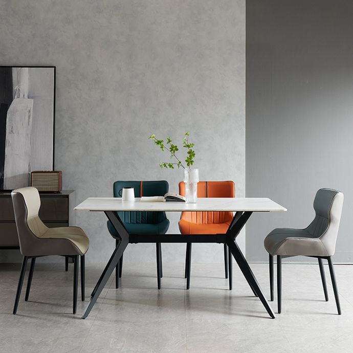 Minimalist Style Leather Dining Arm Chairs Wingback Parsons Chair for Home Clearhalo ' kitchen&dining_furn' 'Dining Chairs' 'Dining Tables & Seating' 'dining_chair' 'furn' 'furn_dining_chair' 'Furniture' 'furniture_dining_chair' 'Kitchen & Dining Furniture' 'kitchen' 1200x1200_1dc64bce-6ad0-465c-a437-70c540e6bd28