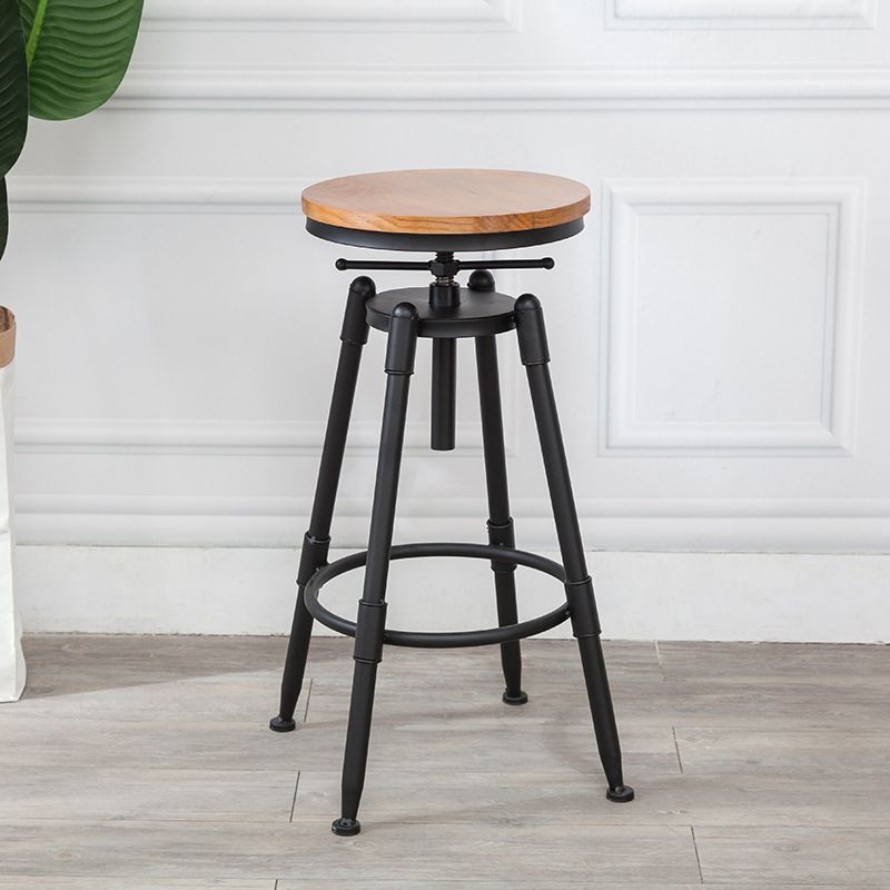 Industrial Armless Elevatable Counter Stool Iron Bar Stool with Pedal for Cafe Clearhalo 'Bar Furniture' 'Bar Stools' 'bar_stools' 'furn' 'furn_bar_stools' 'Furniture' 'Kitchen & Dining Furniture' 1200x1200_1dc66af3-1ba5-48d3-9ff4-6634b26d6285