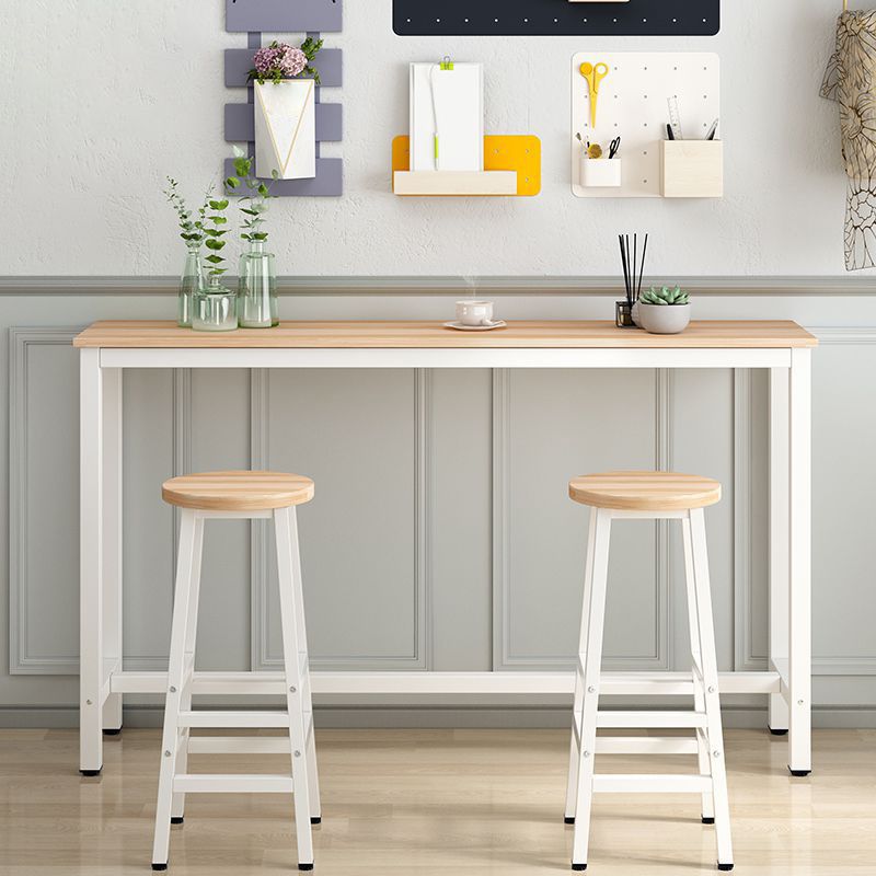 Industrial Rectangle Bar Table Set 1/2/3 Pieces Natural Colour Wood Counter Table Clearhalo 'Bar Furniture' 'furn' 'furn_home_bar_bar_sets' 'Furniture' 'Home Bars & Bar Sets' 'home_bar_bar_sets' 'Kitchen & Dining Furniture' 1200x1200_1dc6e1da-25ff-494a-ab9a-608da9cc4b93